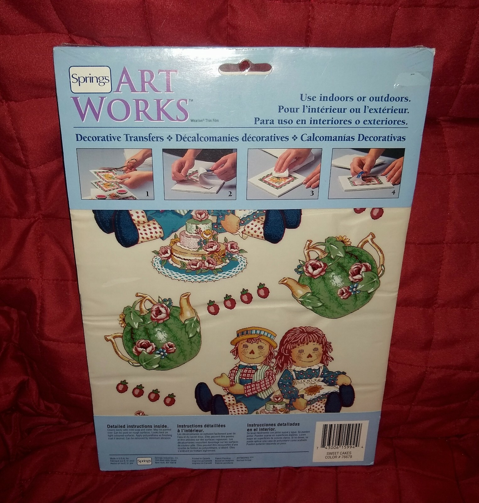 Springs Art Works Raggedy Ann & Andy Sweet Cakes Decorative Transfers 77669 NEW