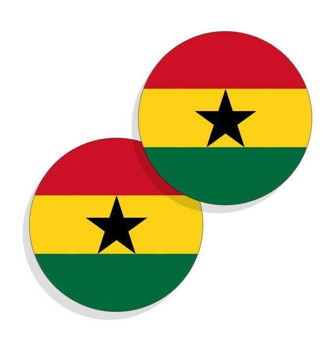 Ghana Flag Stickers Flag Decals Vinyl Stickers Round Indoor Outdoor Ghana 4pack