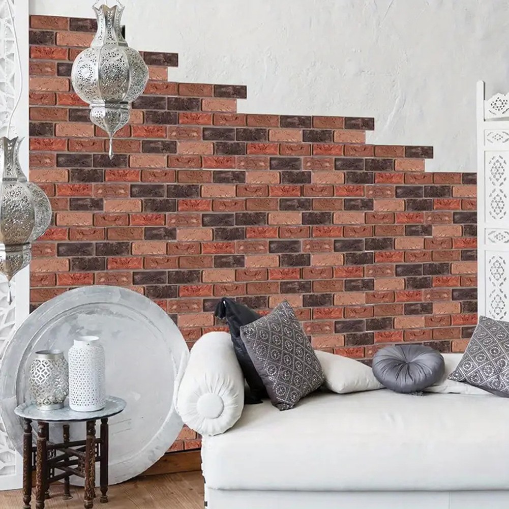 10-100X 3D Tile Brick Wall Sticker Self-adhesive Waterproof Foam Panel Wallpaper