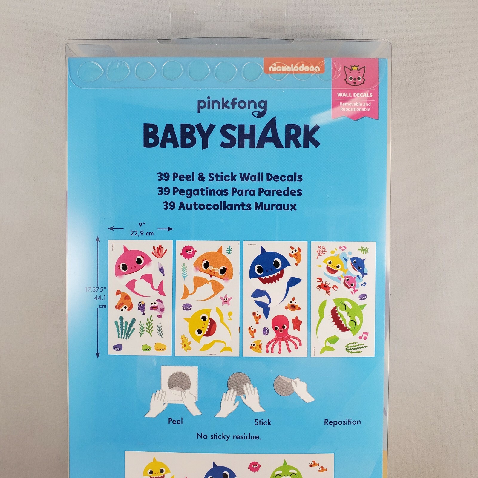RoomMates Pinkfong BABY SHARK 39 Wall Decals Removable & Repositionable