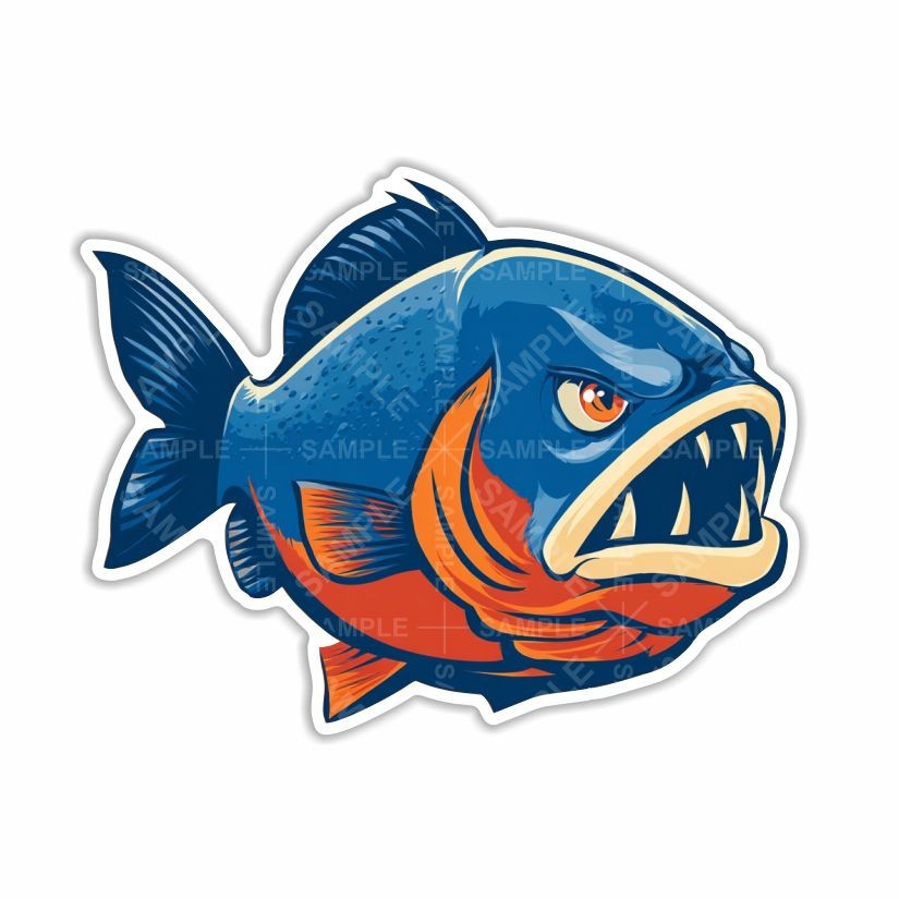 Piranha, Sticker, Peel N' Stick, Different Sizes