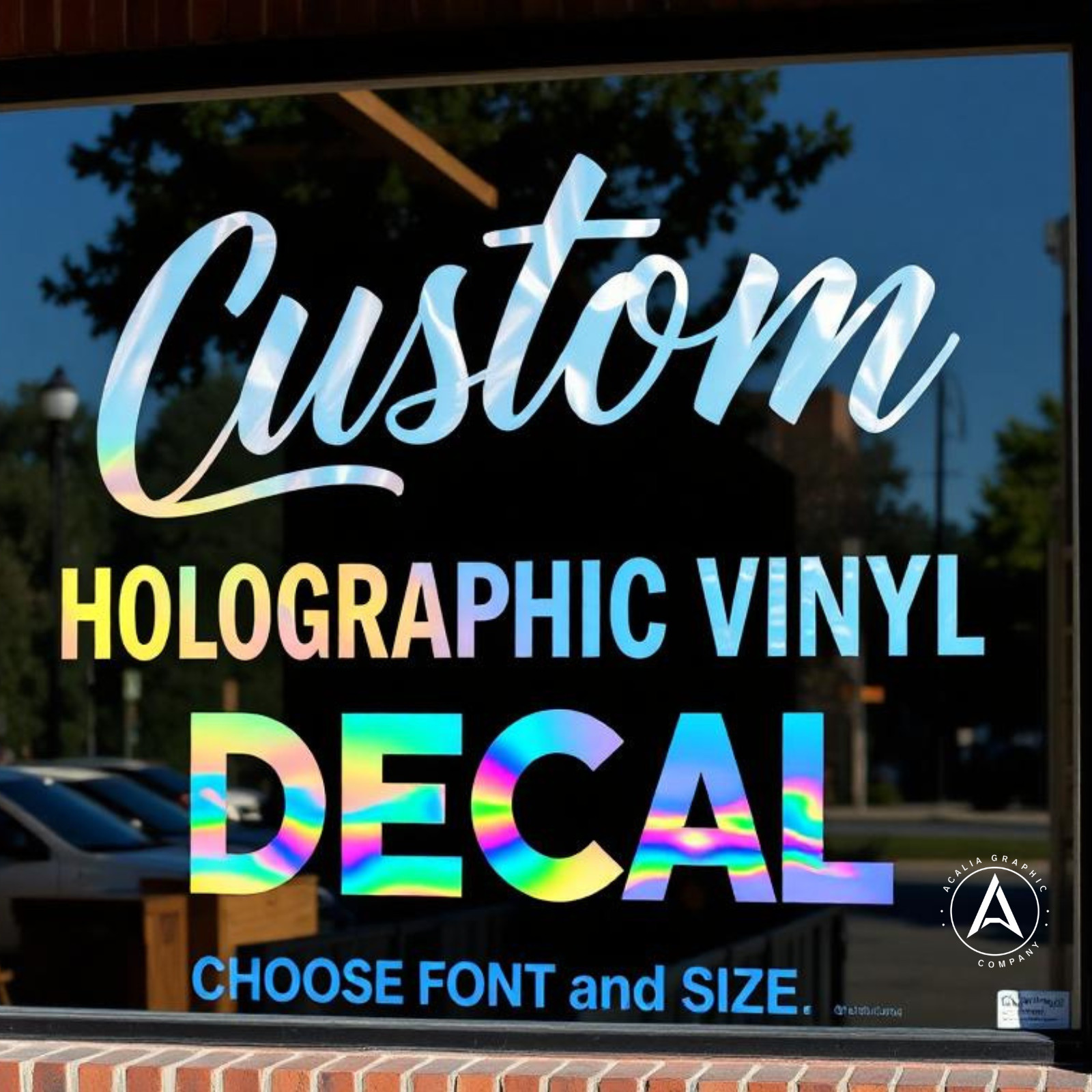Holographic Custom Text Vinyl Lettering Sticker Decal Personalized -ANY TEXT CAR