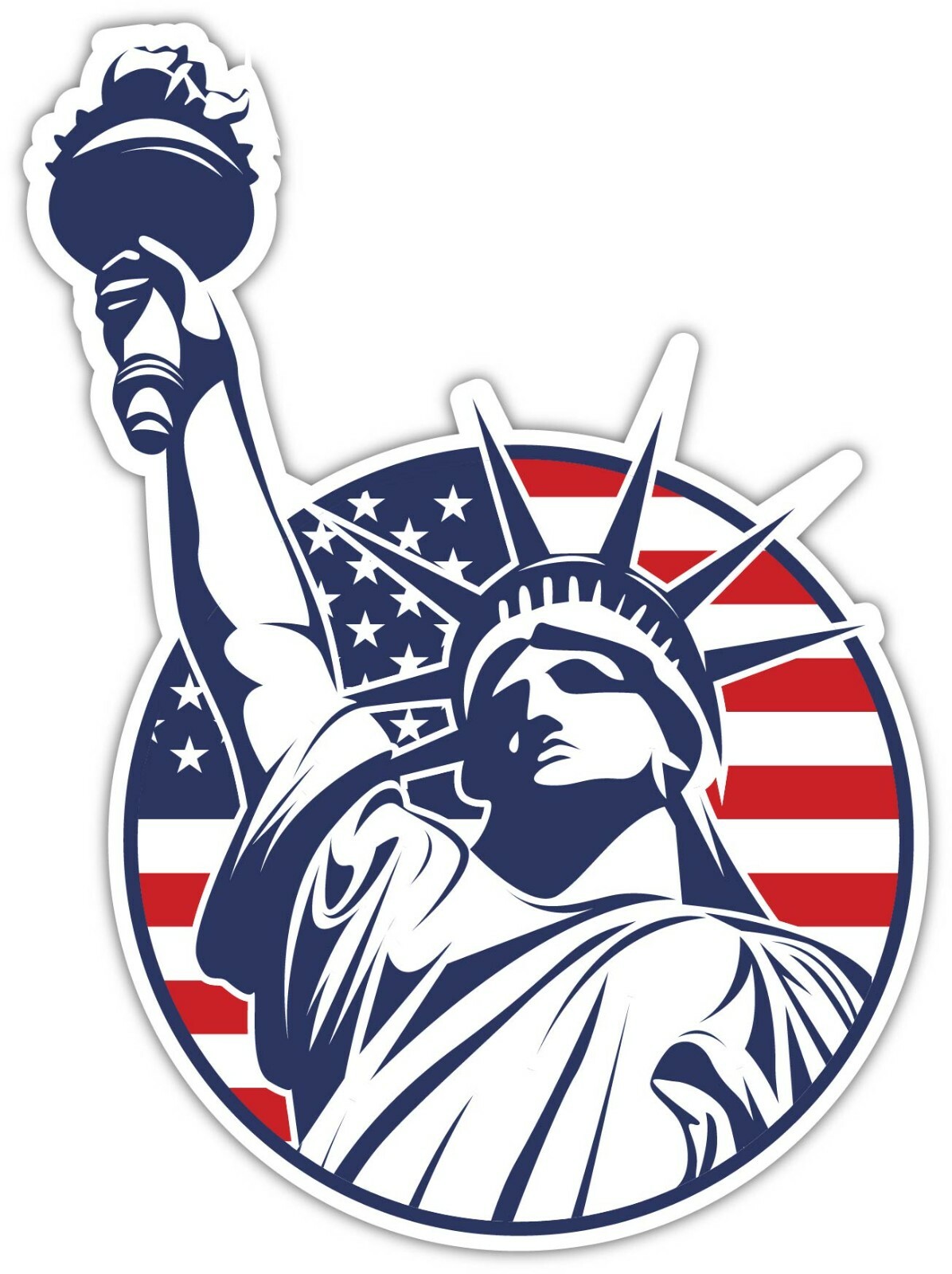 Statue of Liberty USA Flag Patriotic Sticker Decal Laptop Wall Car Truck Laptop