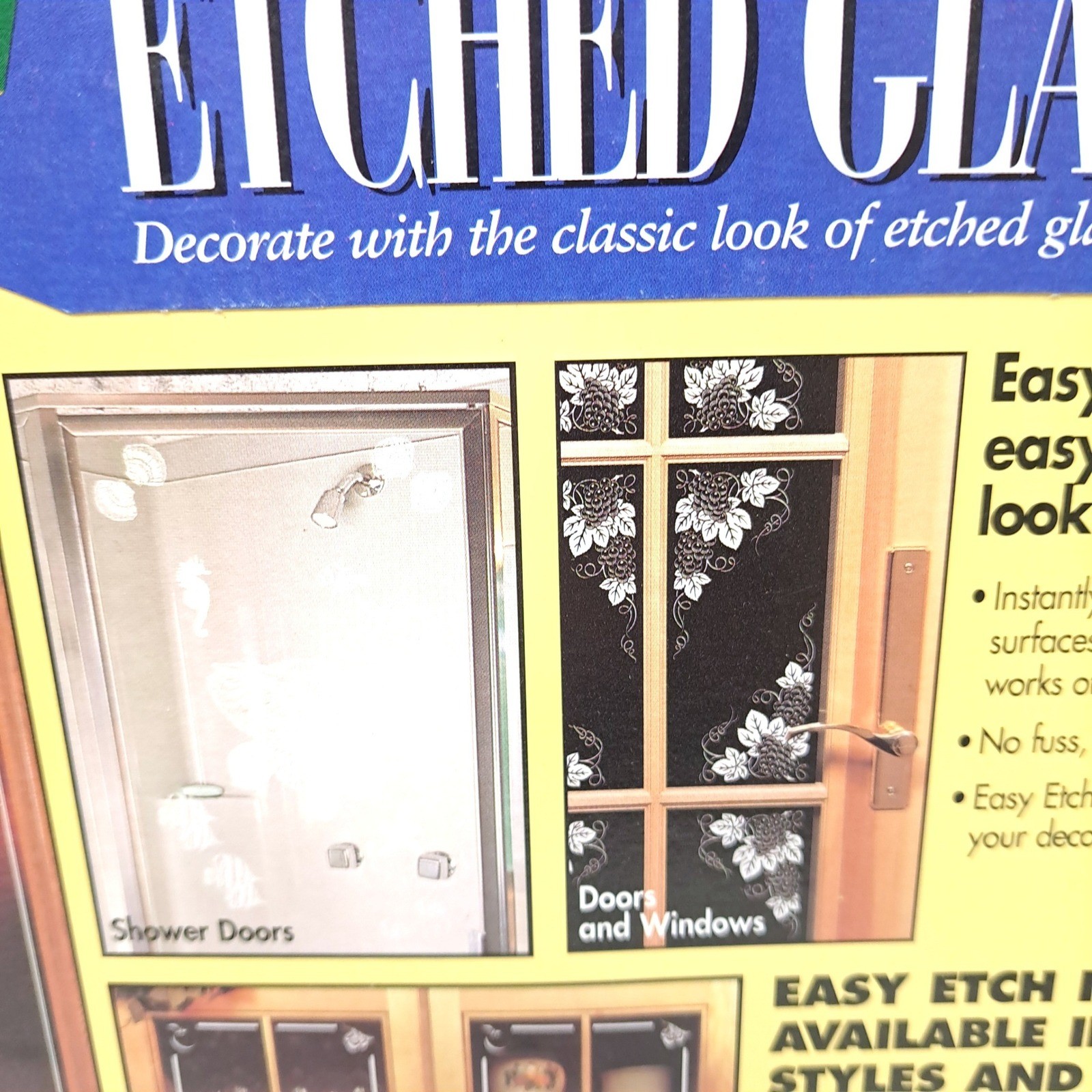 Details Easy Etch Rub On Etched Glass Roses Decals NIP Medallion Lot Vintage
