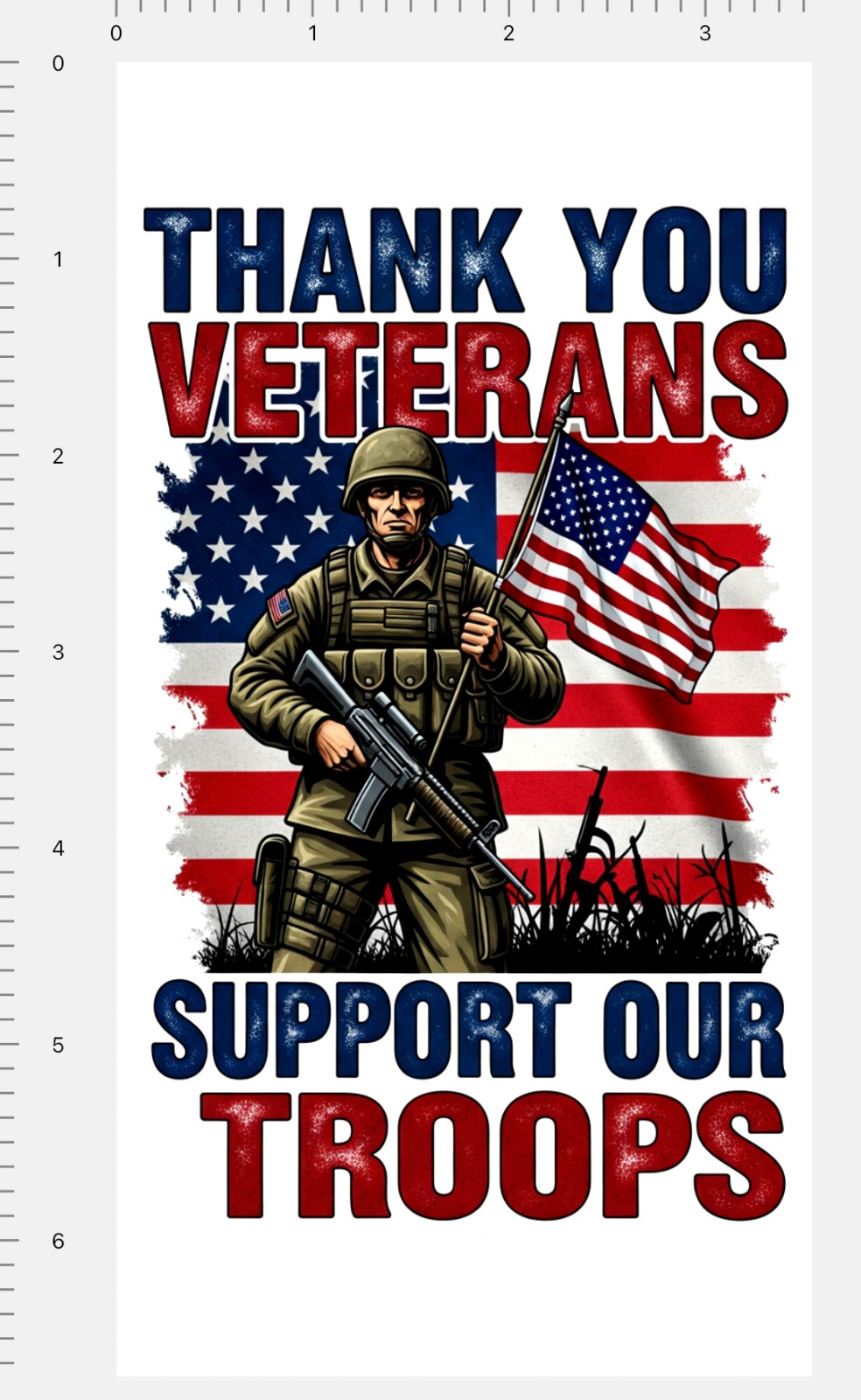 Thank You Veterans Custom Sticker 4" x 7" Sheet Support Our Troops US USA