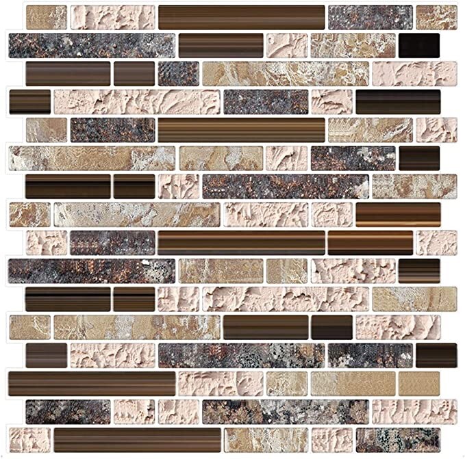 Kasliny 6 Pieces 3D Self Adhesive Wall Tile Sticker Peel & Stick Kasus-C001 New