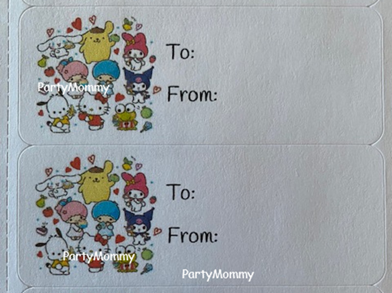 30 Hello Kitty To From Gift Tags, 2.625" x 1", Name Tags, stickers, Labels