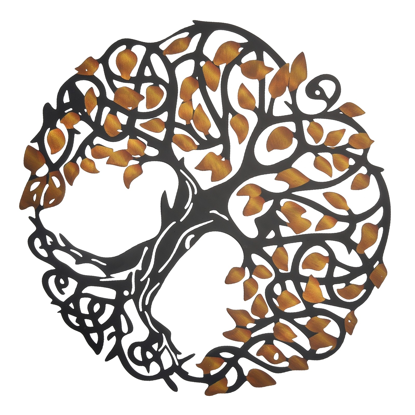 Metal Tree Wall Decor Tree of Life Wall Sculpture Ornament Yellow Black