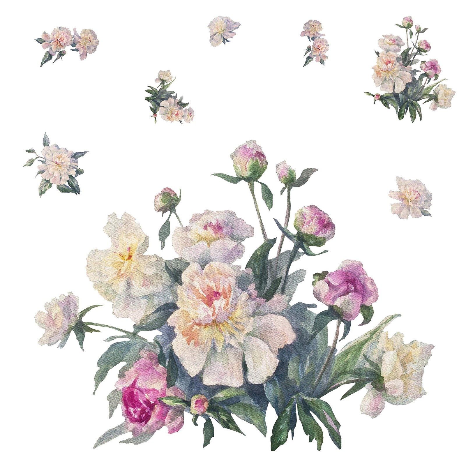 RMK4304SLM Floral Bouquet Peel and Stick Giant Wall Decals