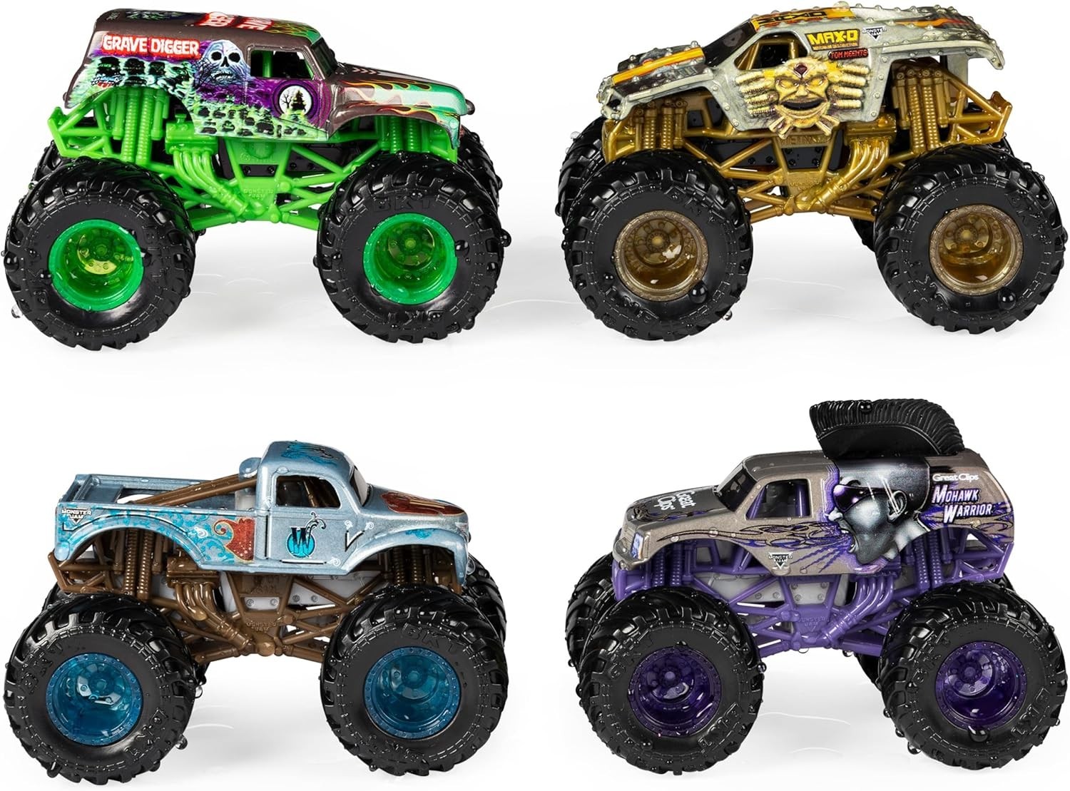 Official Reveal the Steel 4-Pack of Color-Changing Die-Cast Monster Trucks,…