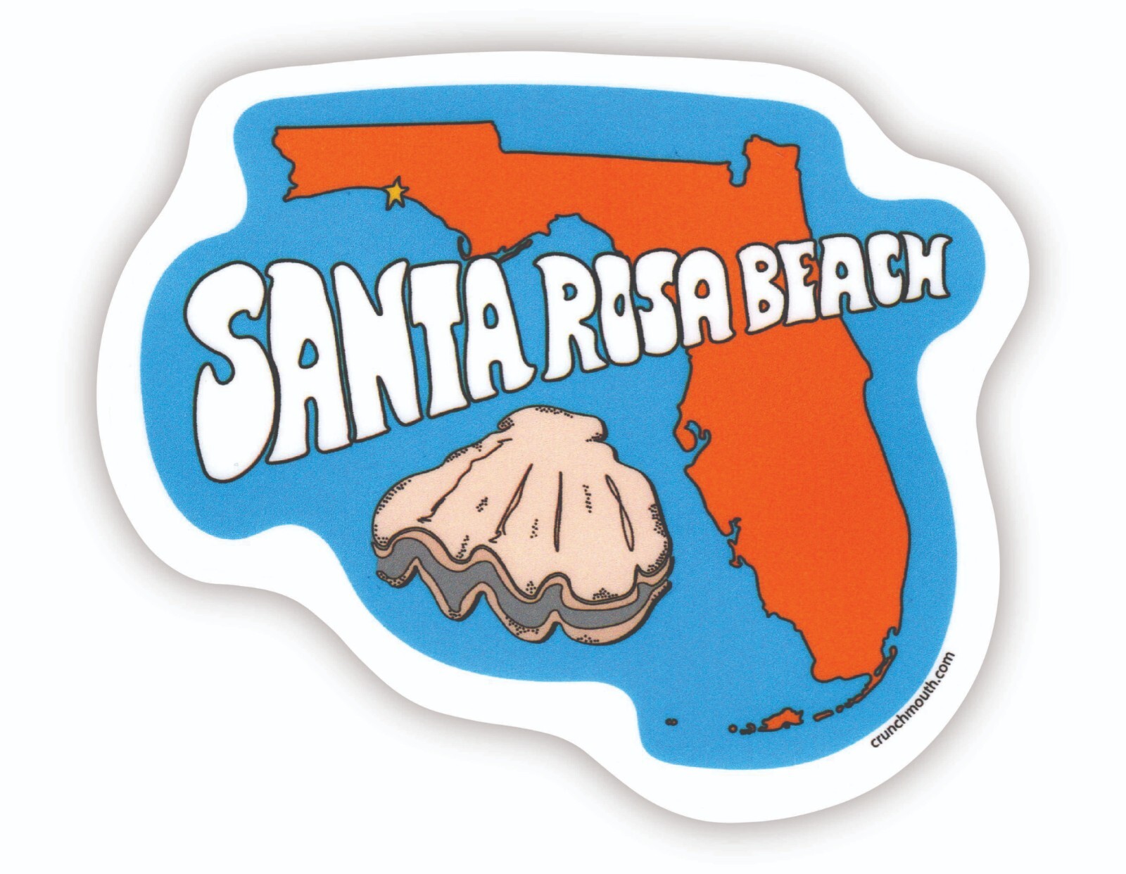 SANTA ROSA BEACH FLORIDA STATE MAP STICKER TRAVEL DECAL