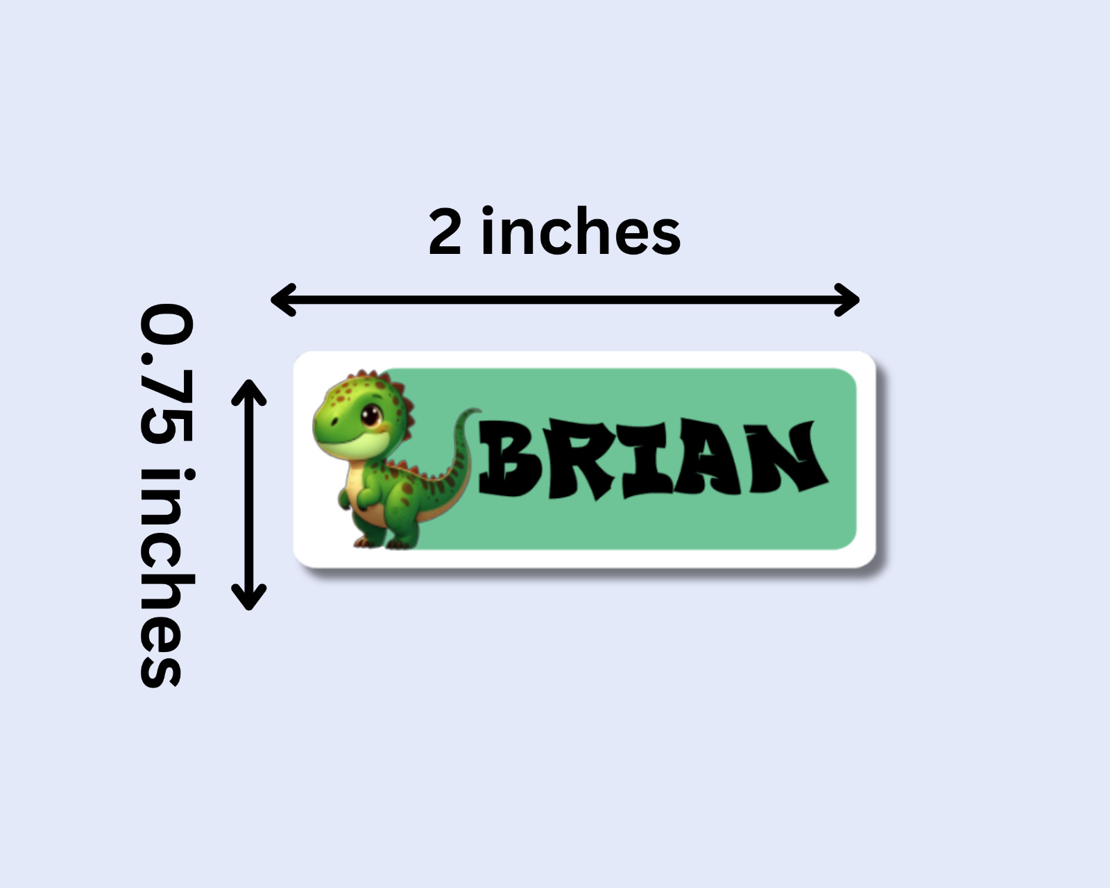 Custom Name Dinosaur Stickers – 15-Pack Label Sheet for Kids, 2" Name Tags