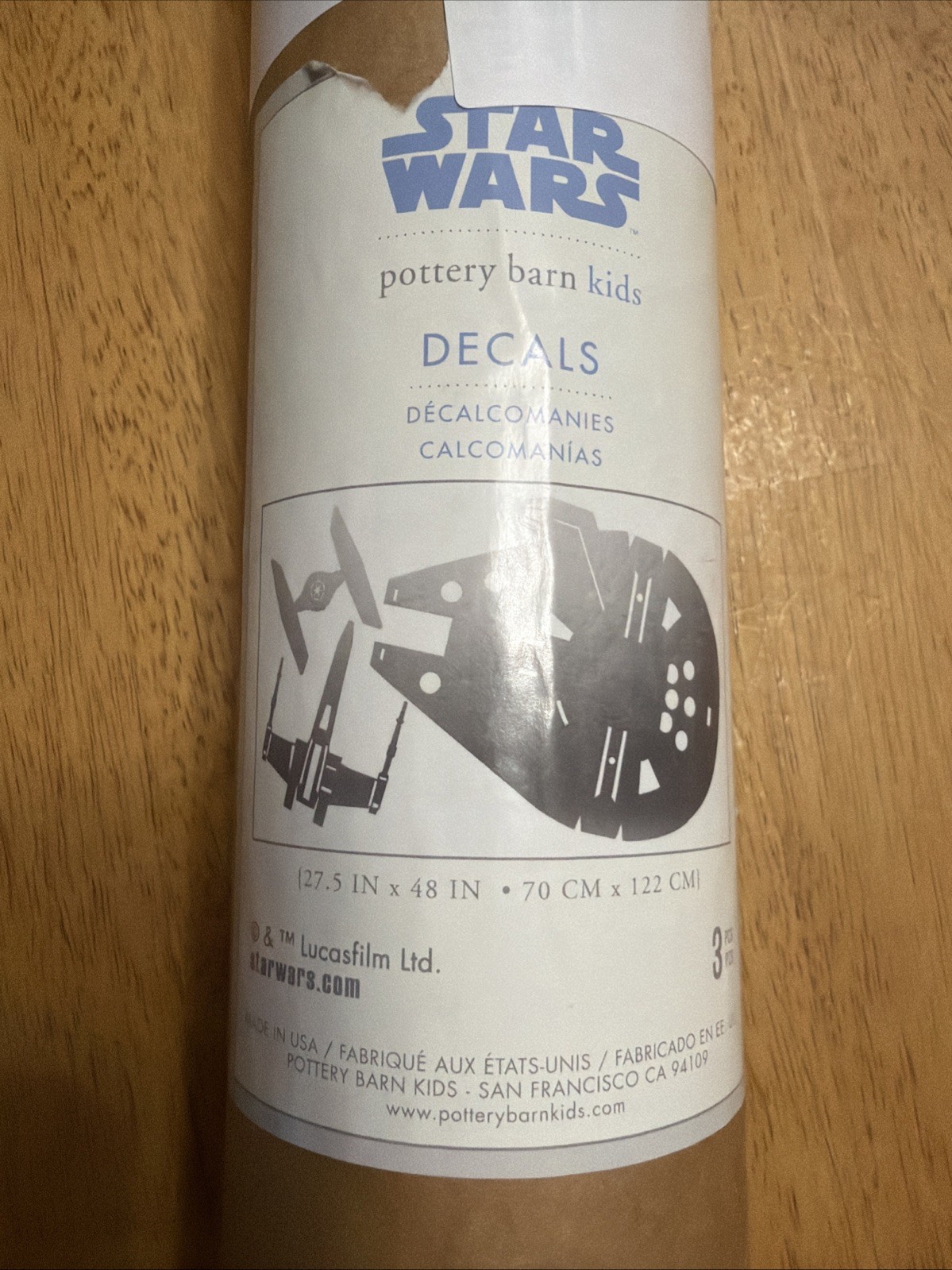 Pottery Barn Kids Star Wars Wall Decals Millennium Falcon And More 27.5”x48”