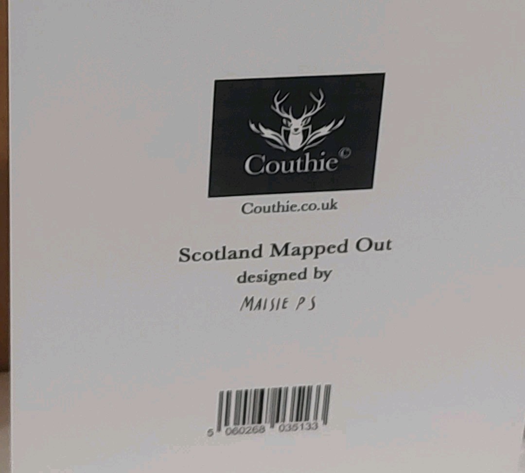 Scotland Illustrated Print Map Blank Card With Envelope