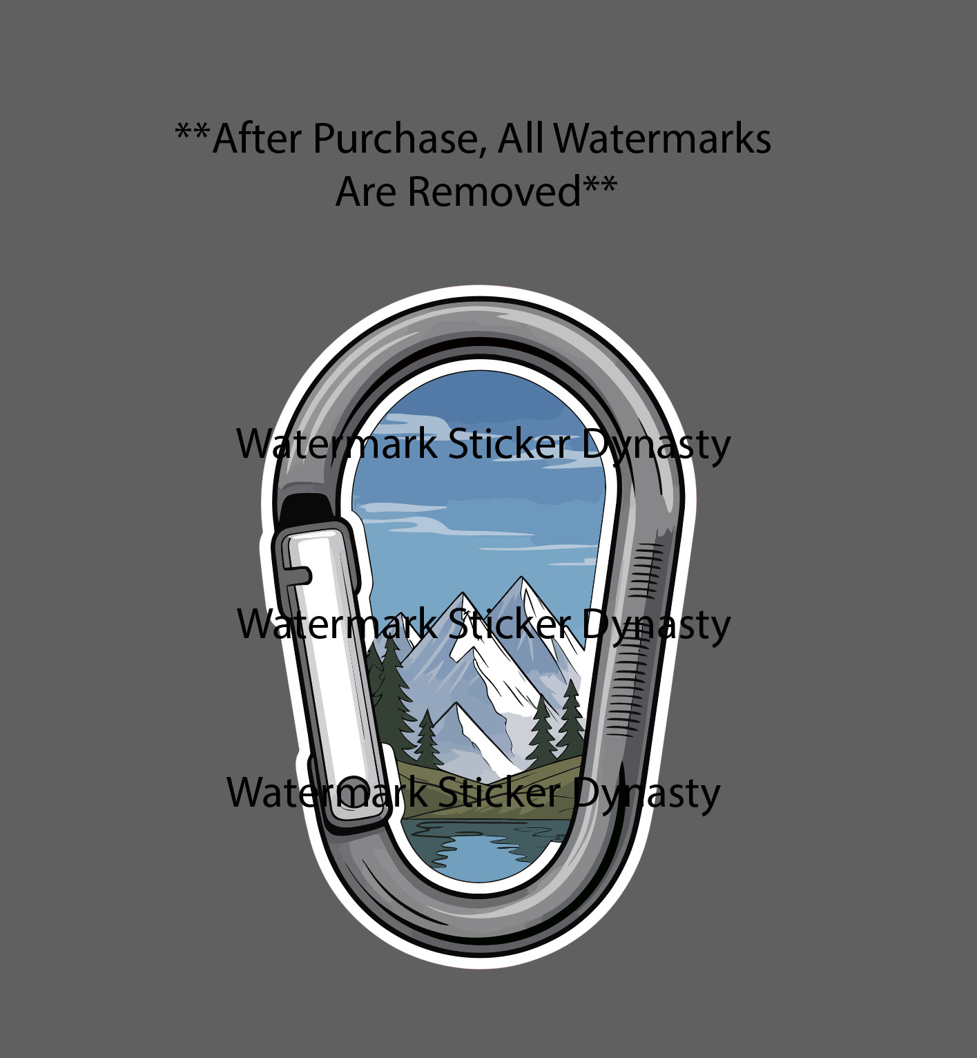 Carabiner Sticker Waterproof Decal Mountain Climbing Outdoor Travel Gift NEW
