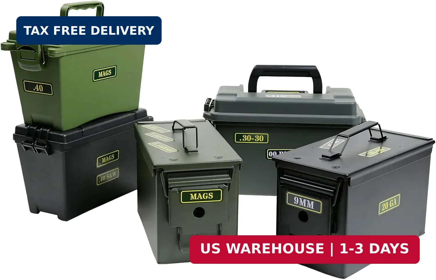 Ammo Can Vinyl Sticker Set Decal Label .410 .44 .45-70 .22 .223 .308 9MM .380 .4