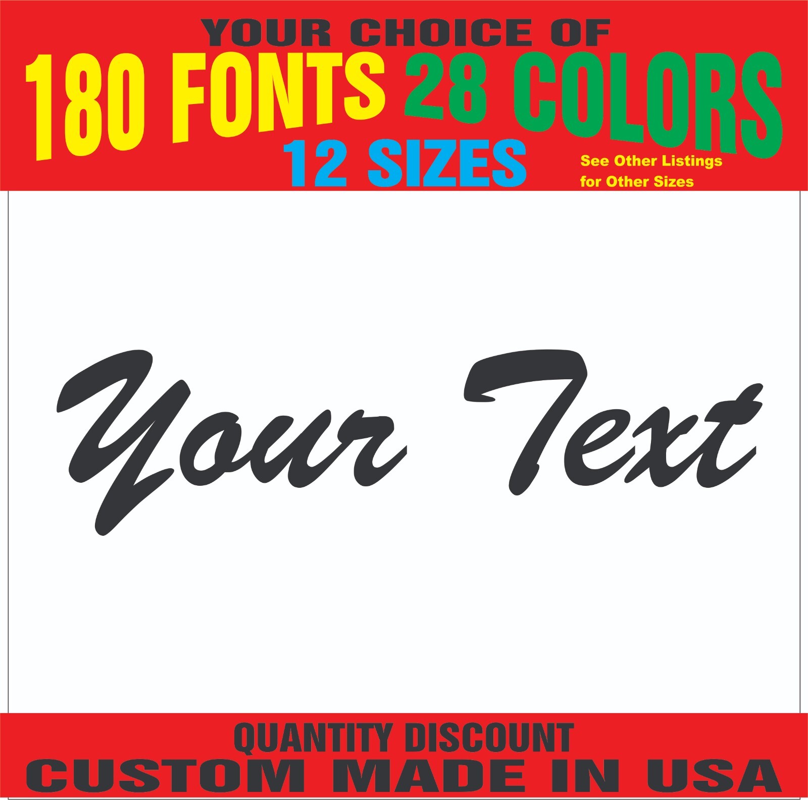 Custom Text Vinyl Decal Sticker Car Window Bumper Letters Numbers Lettering Name