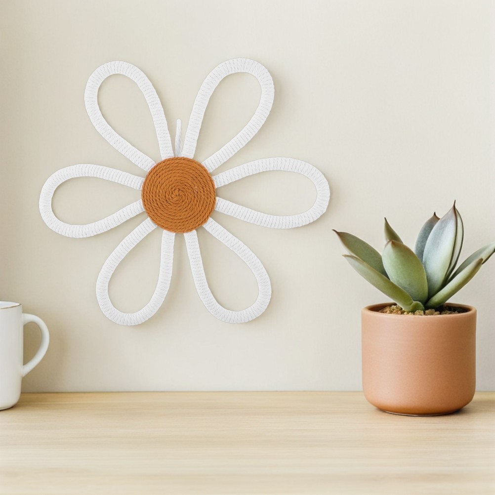 2 Pcs Bedroom Flower Wall Hanging Bohemia Flowers Cute Nursery Decor Boho Sign