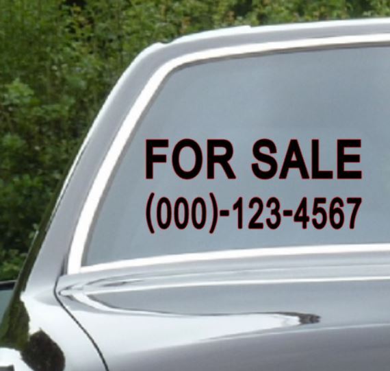 For Sale & Phone Number Vinyl Decal Sticker Custom Sign Car Truck SUV Window