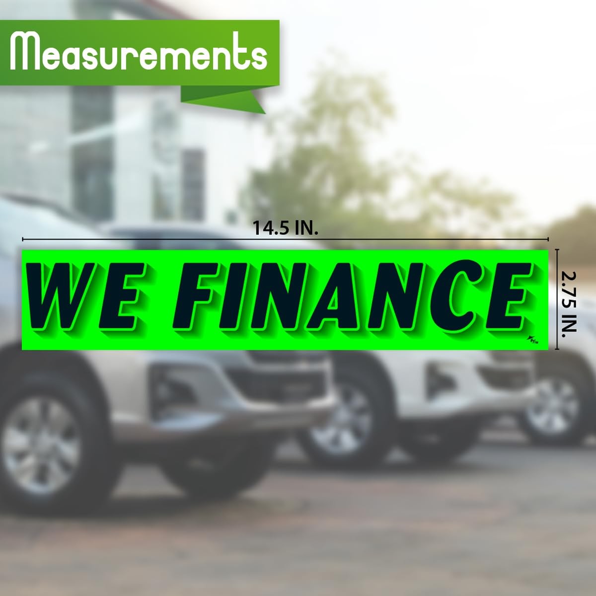 Versa Tags Dealership Stickers 12 Pack of We Finance Stickers Car Lot Windshield