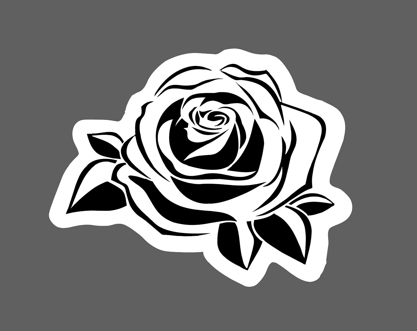 Rose Sticker Black and White Waterproof – Buy Any 4 For $1.75 Each Storewide!