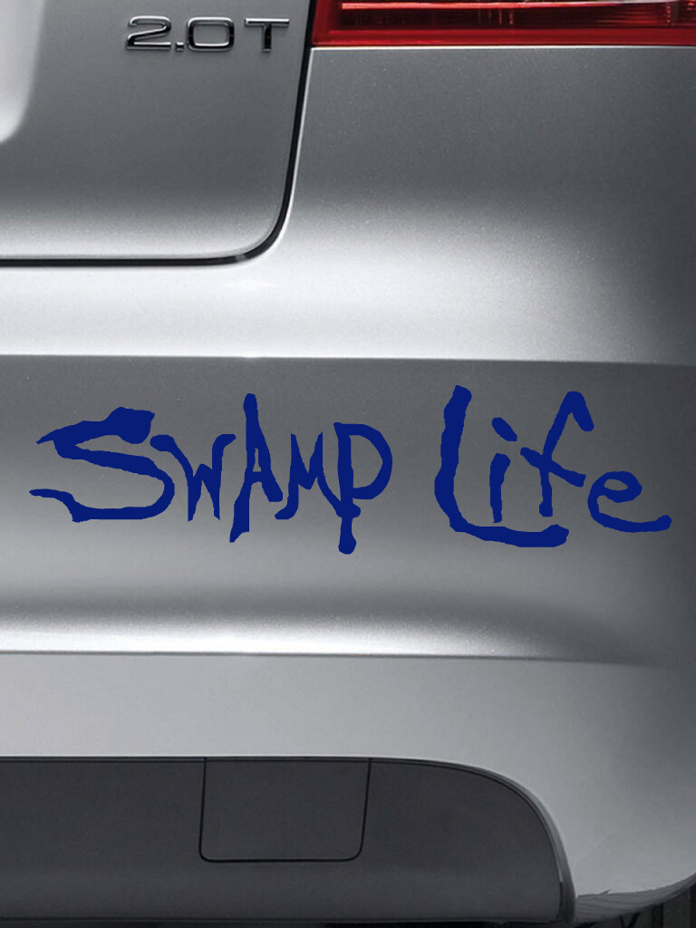 Swamp Life Gators Text vinyl decal sticker for cars, trucks, boats, windows, etc