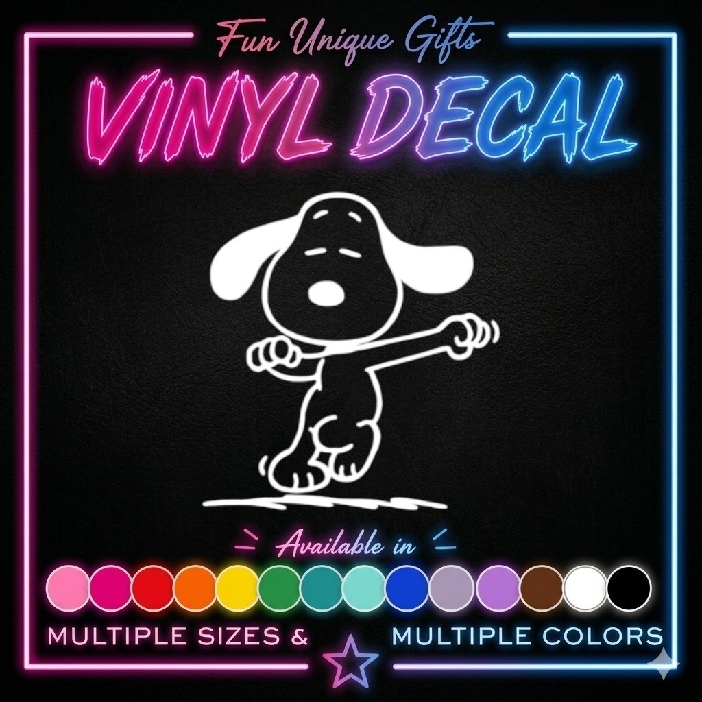 Snoopy Vinyl Decal Sticker -Multiple Colors & Sizes- FREE SHIPPING