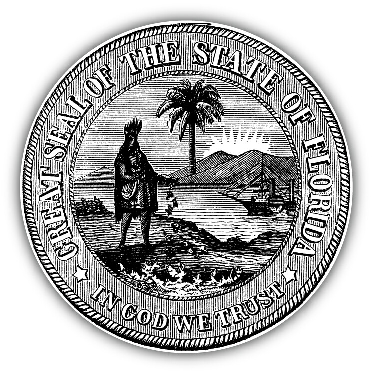 Florida Retro USA Seal Car Bumper Sticker Decal