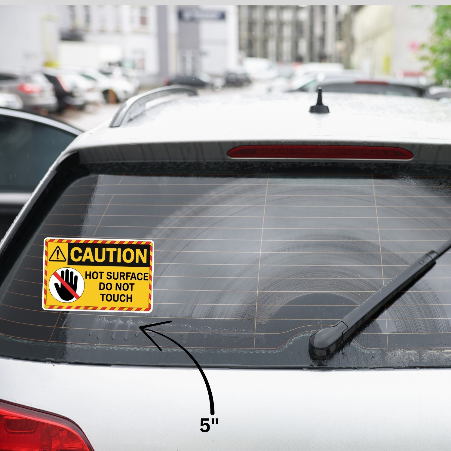 4PCS Caution Hot Surface Do Not Touch Stickers – Safety Warning Vinyl Decals –