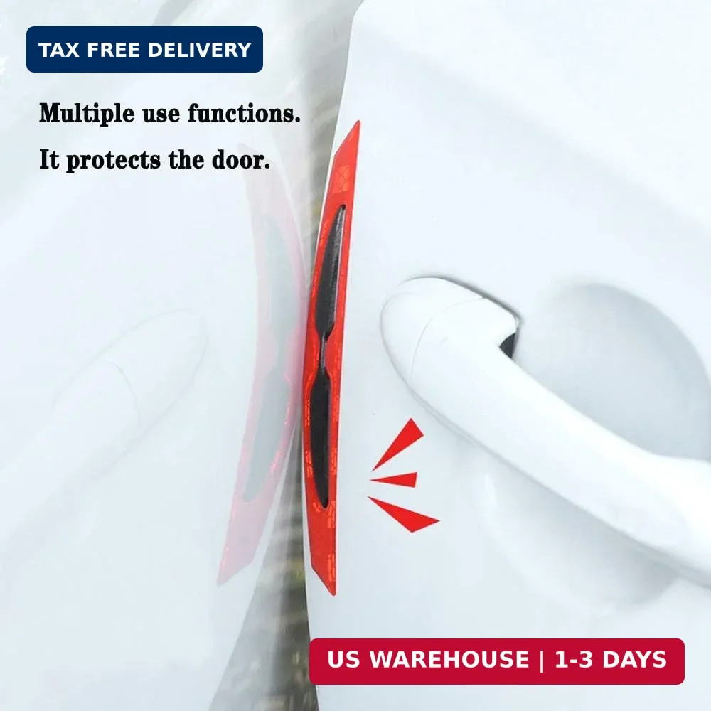 8pcs Universal 3D Carbon Fiber Car Door Handle Paint Scratch Protector Sticker A