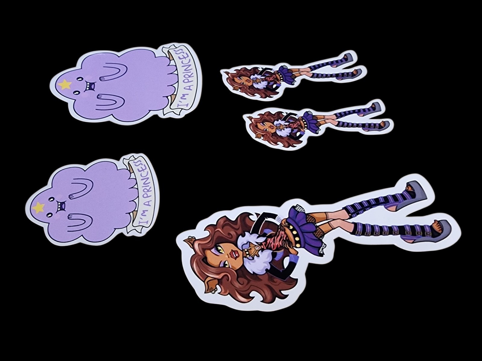 5 Pack Monster High Lumpy Space Princess Inspired Waterproof Sticker Car Decal