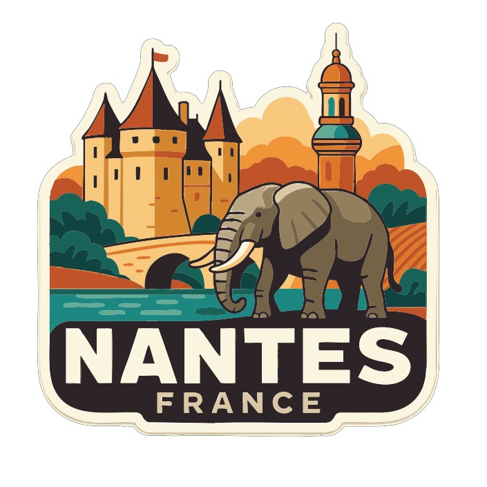 Nantes France Sticker Decal Vinyl Die-Cut City Skyline Landmark Design