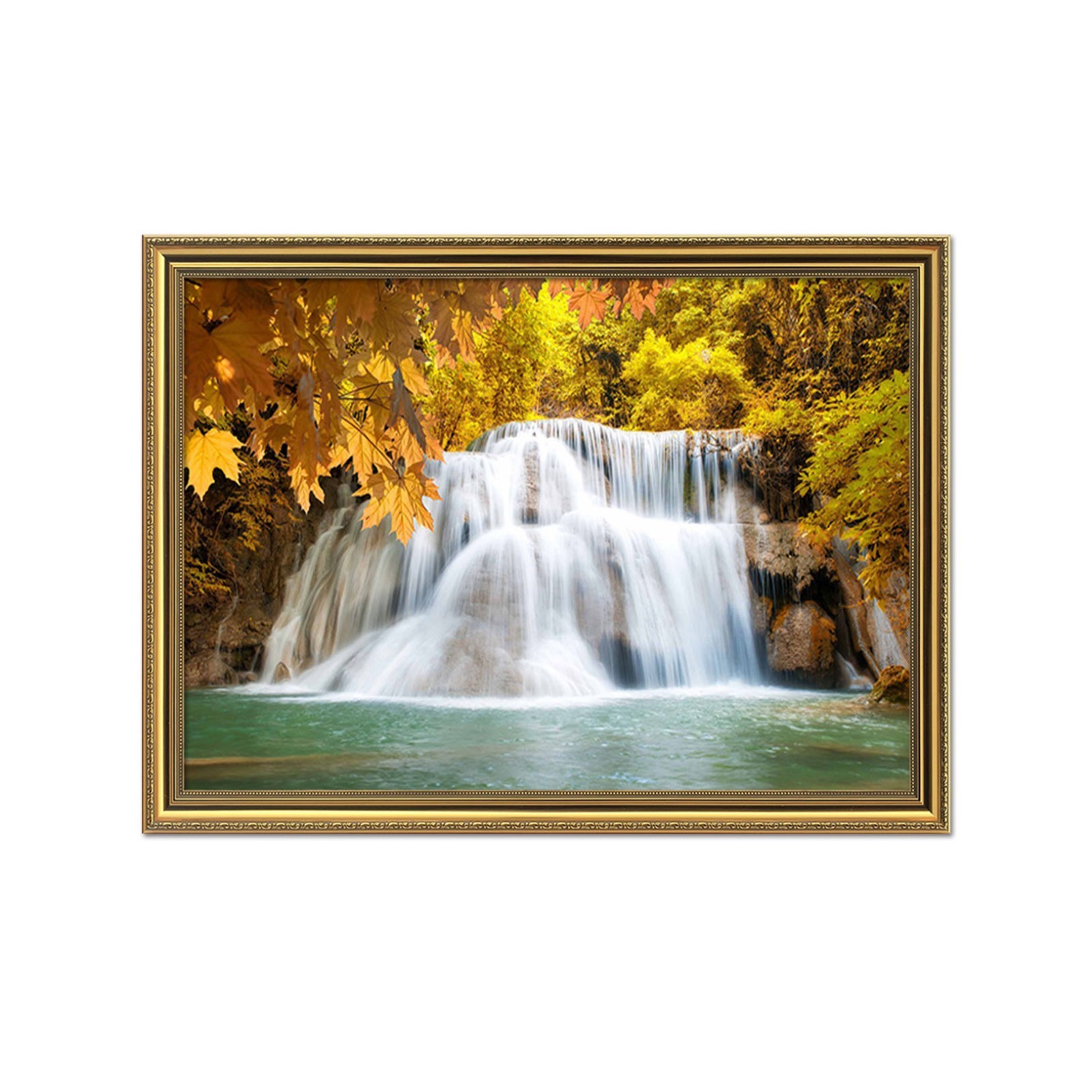 3D Yellow Waterfall 6 Framed Poster Home Decor Print Painting Art AJ WALLPAPER