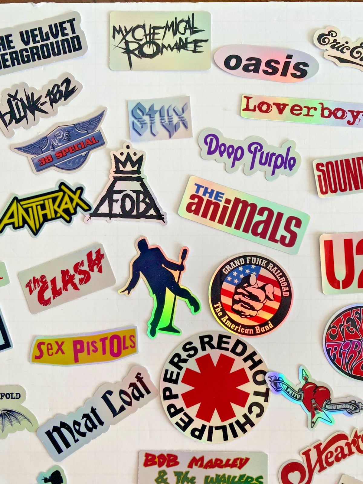 50 Classic Rock Stickers 60s 70s 80s 90s Rock & Roll Waterproof HIGH QUALITY!!!!