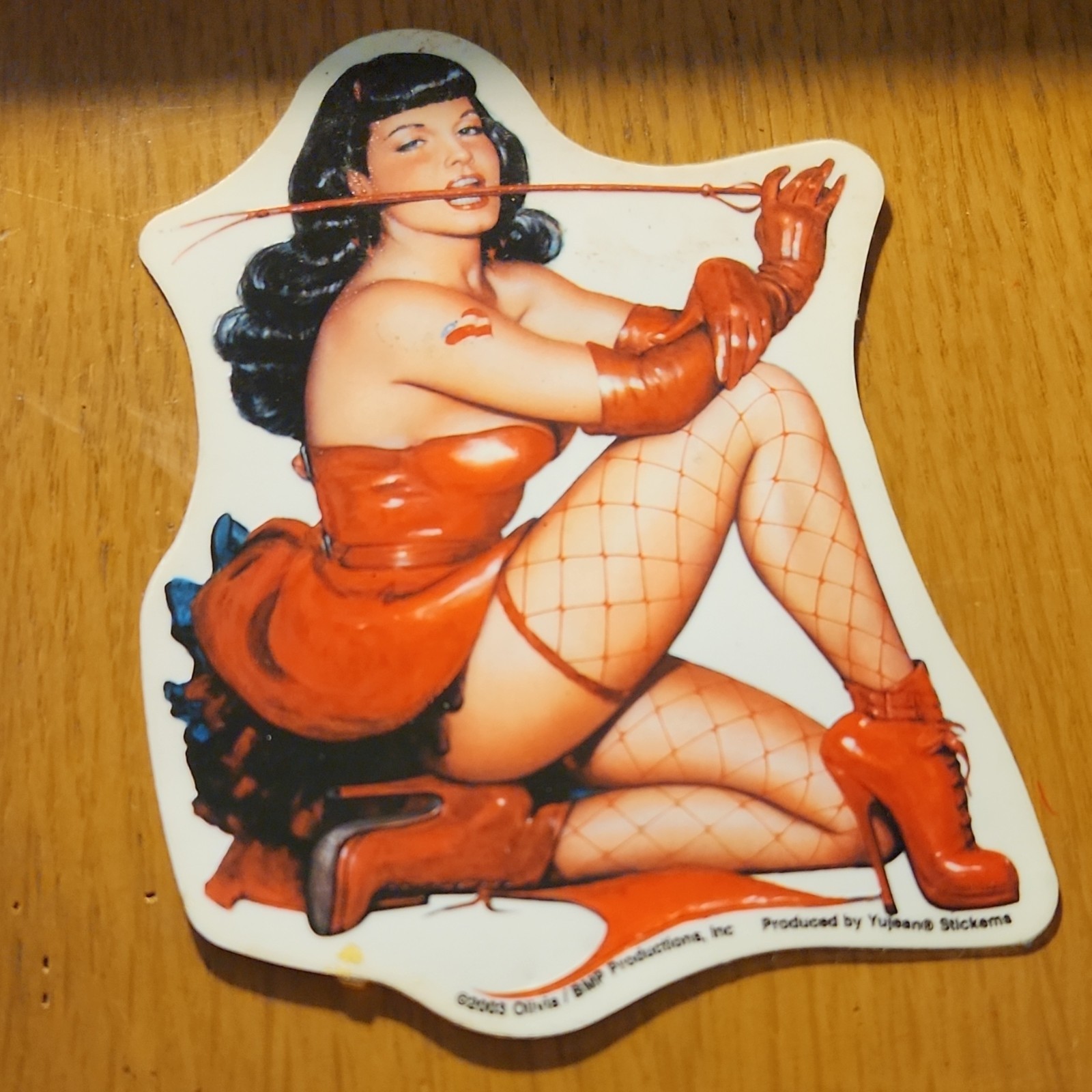 Yujean Stickems Pin-up Red Vinyl Sticker Fishnet Pop Art Self-Adhesive