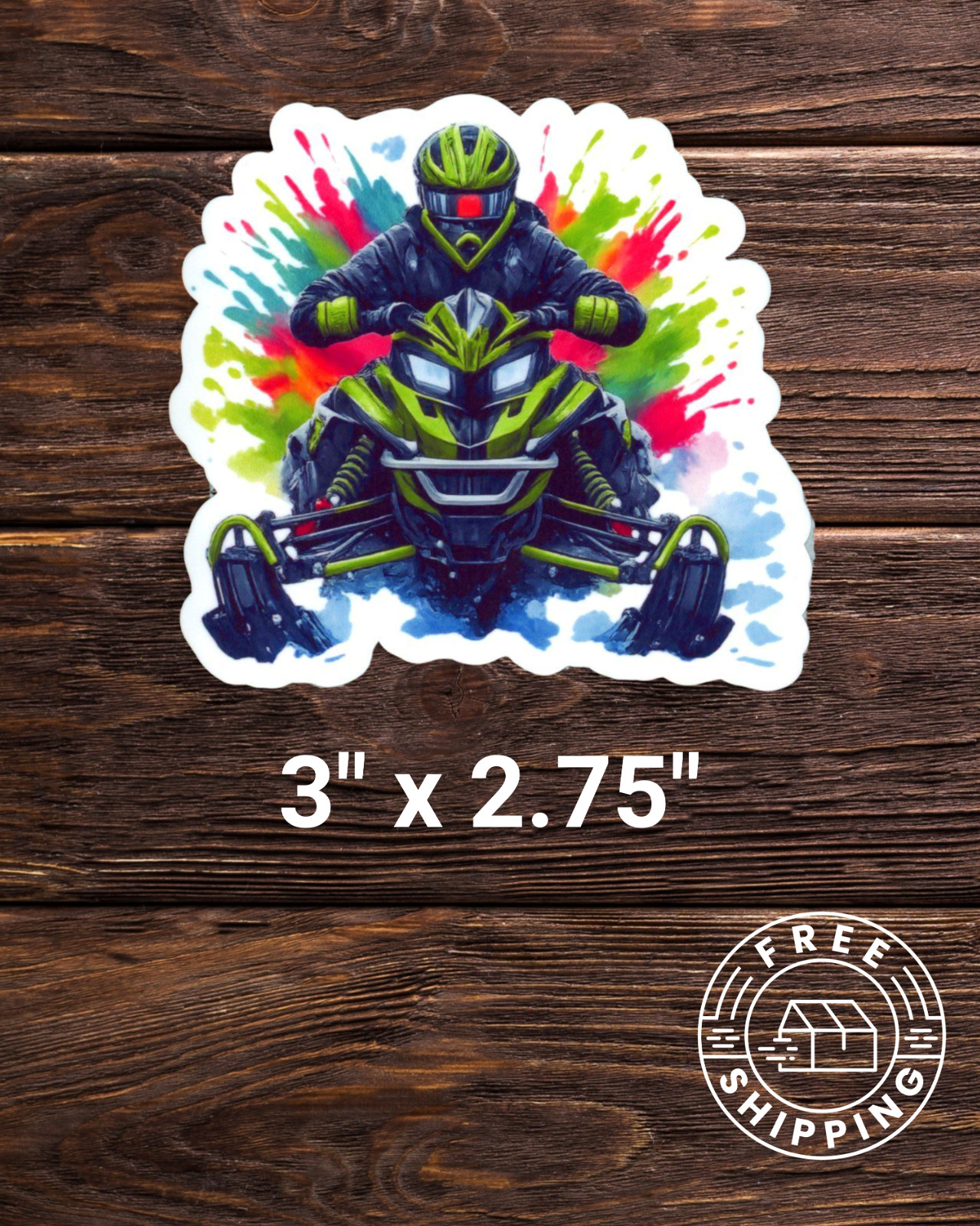 Snowmobile Arctic Polaris Vinyl Sticker Laptop Water Bottle etc…