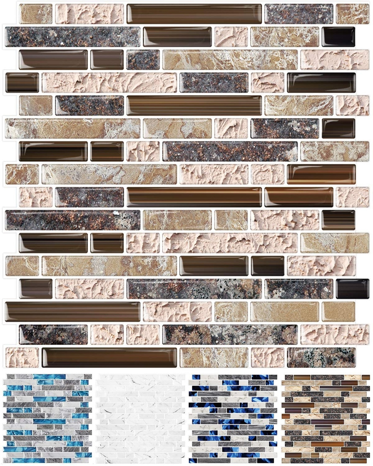 STICKGOO 10-Sheet Peel and Stick Wall Tile, Self-Adhesive Kitchen Backsplash …