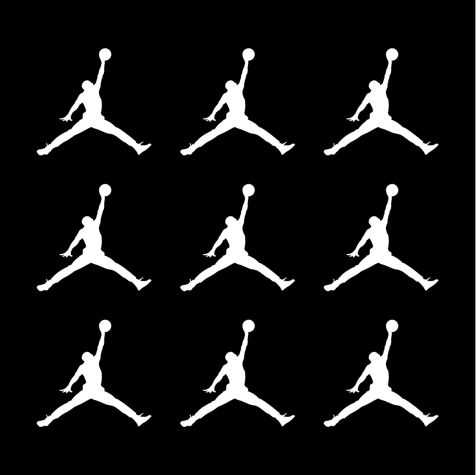 Air Michael Jordan Jumpman Logo vinyl decal MJ Die Cut Sticker Set of 9