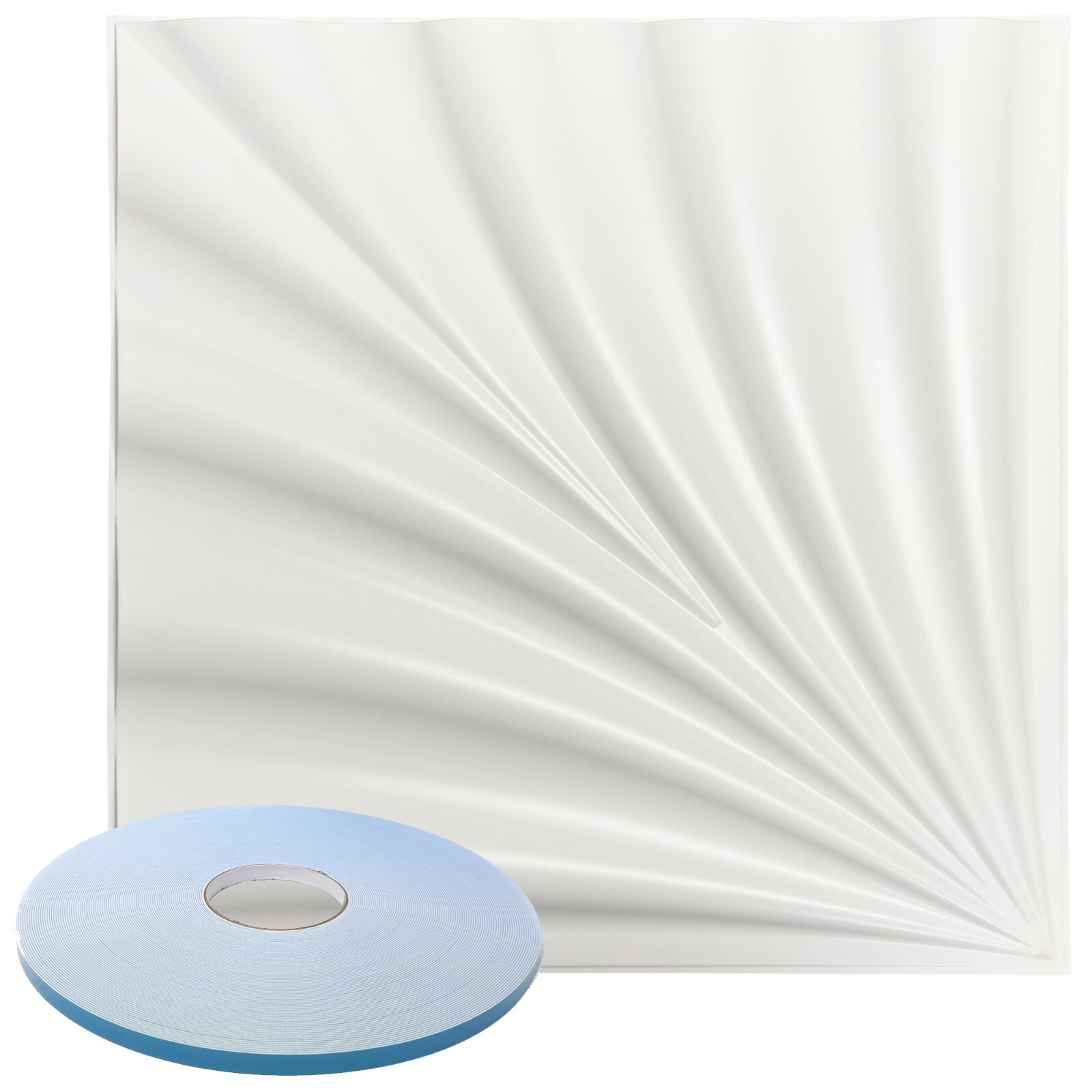Star Textured Premium PVC 3d Wall Tile Panel 19.7" x 19.7" Pack of 12 White