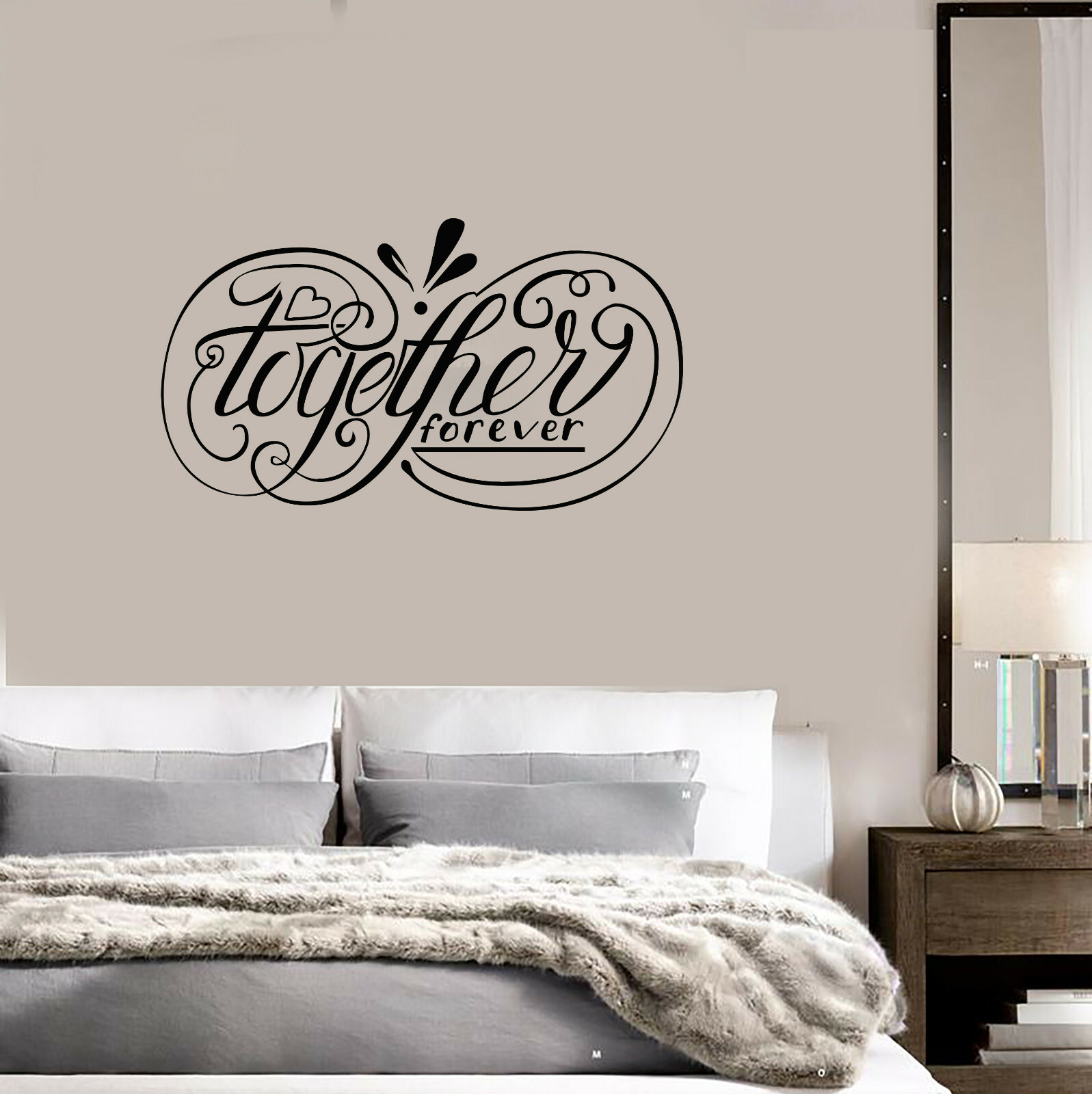 Vinyl Wall Decal Together Forever Quote Love Loving Couple Stickers (ig5948)