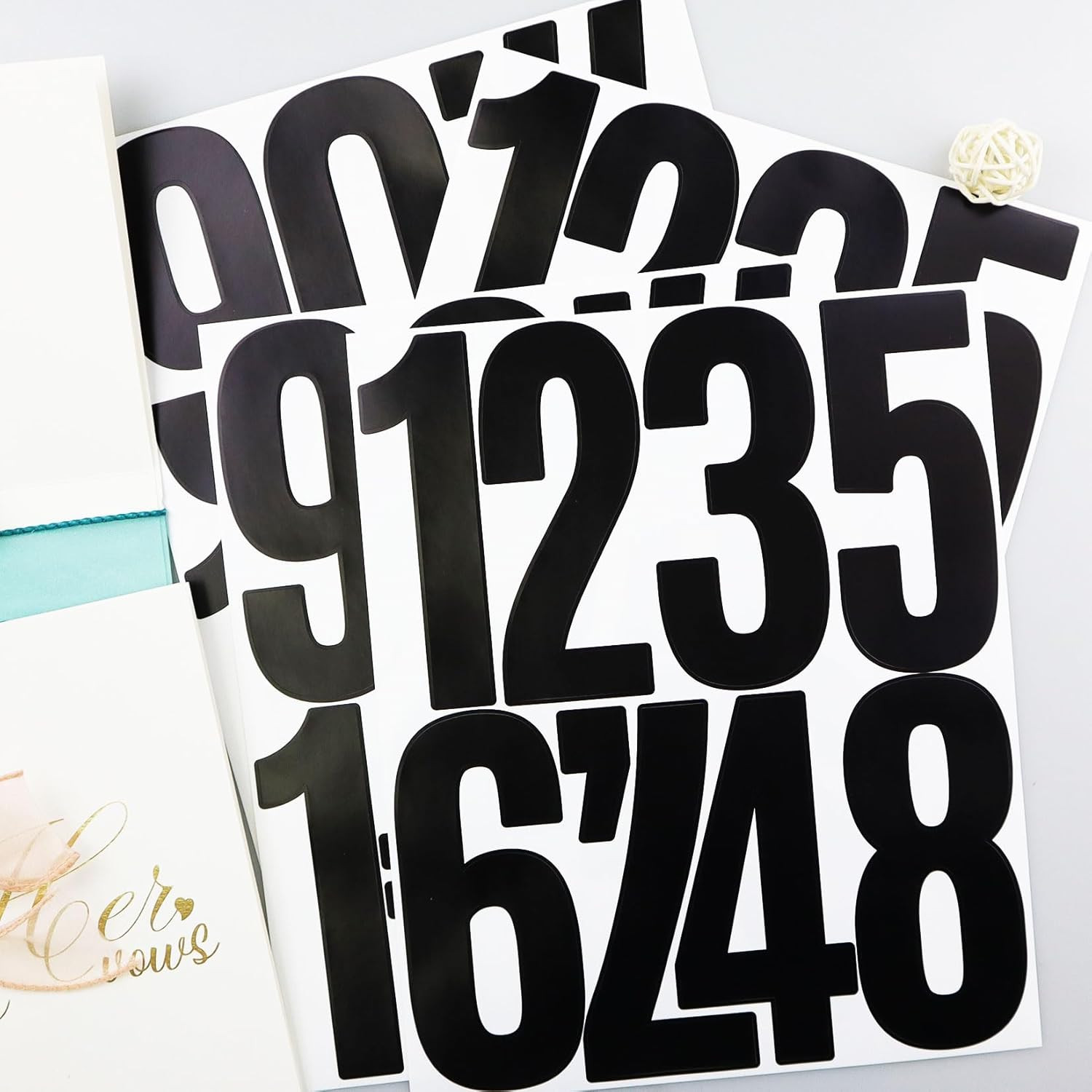 5 Inch Vinyl Number Stickers,88 Pieces Self-Adhesive Large Numbers 0-9 and Punct