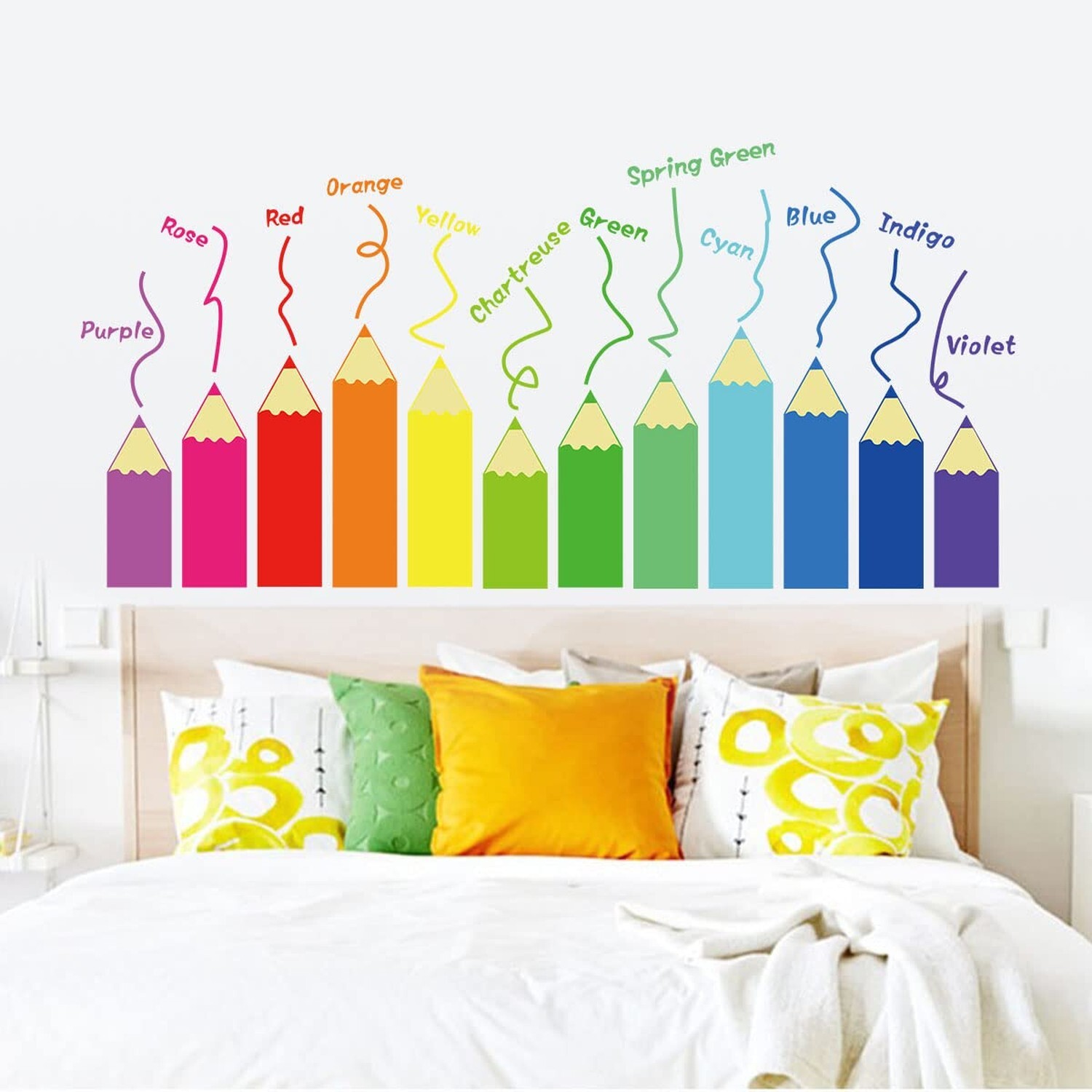 Color Educational Wall Decals Kids Large,Nursery Daycare Playroom Wall Sticke…