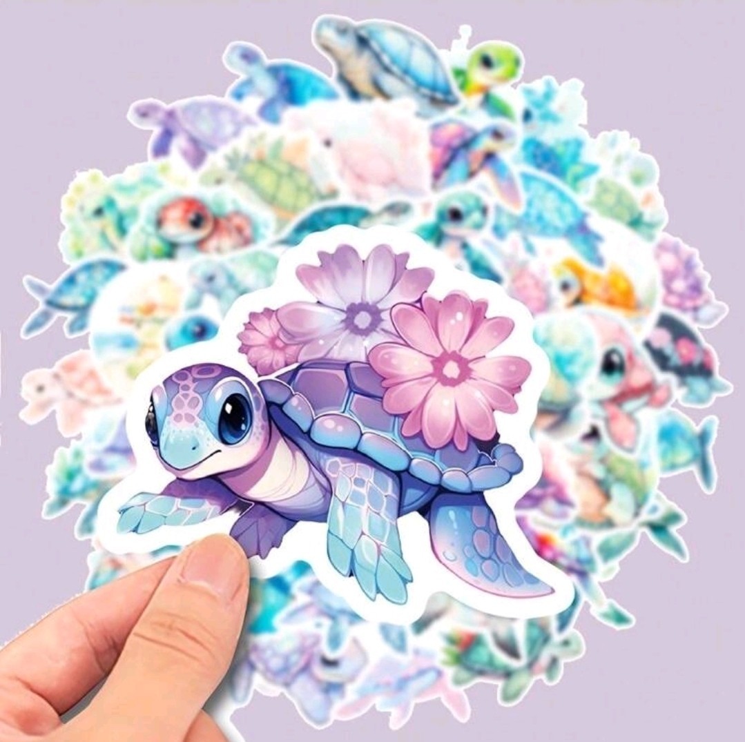 15 Pcs Sea Turtle Vinyl Stickers Waterproof Laptop Bottle Scrapbooking