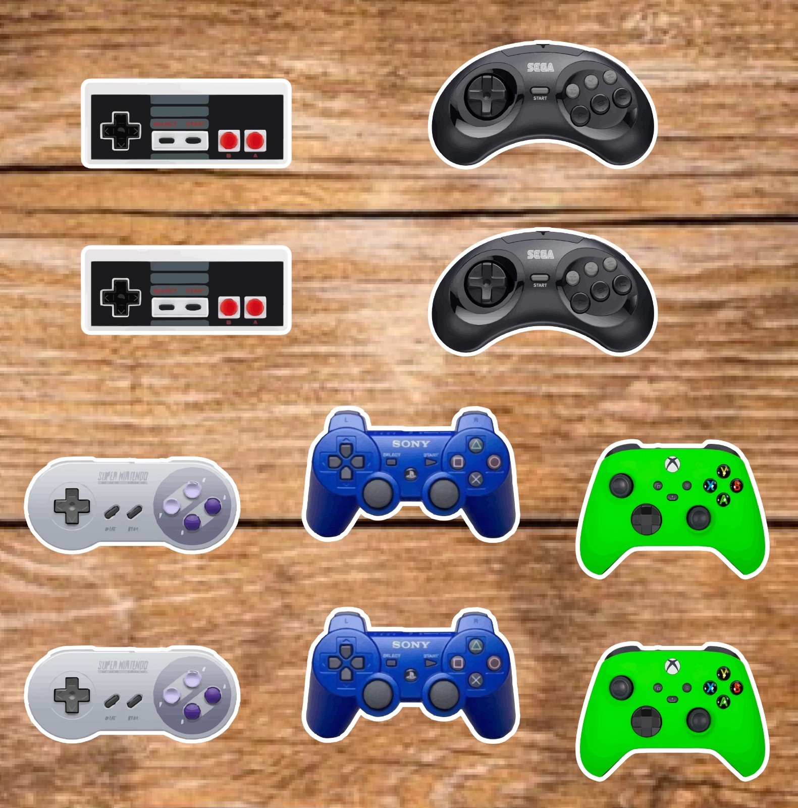 Game Controller – 2 Pages (20 Sticker Set) 3in, Waterproof, Glossy Finish.