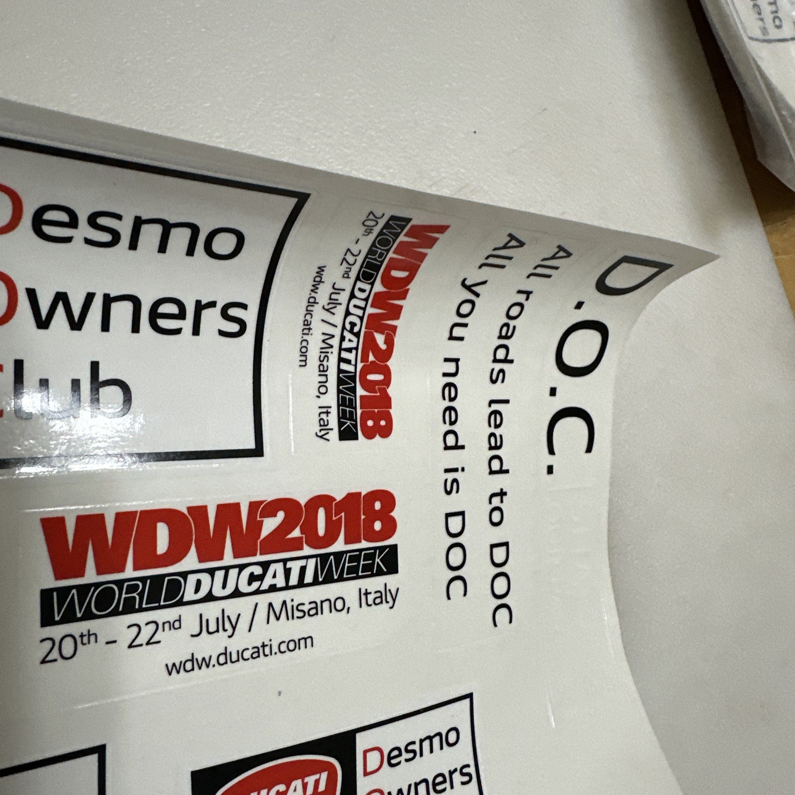 Ducati World Ducati Day Decals 2018 , Ducati Decal Sheet