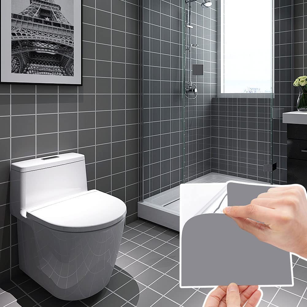 Wall Stickers Tile Stickers, Tezam 50PCS 6' X 6'Square X 6", Grey