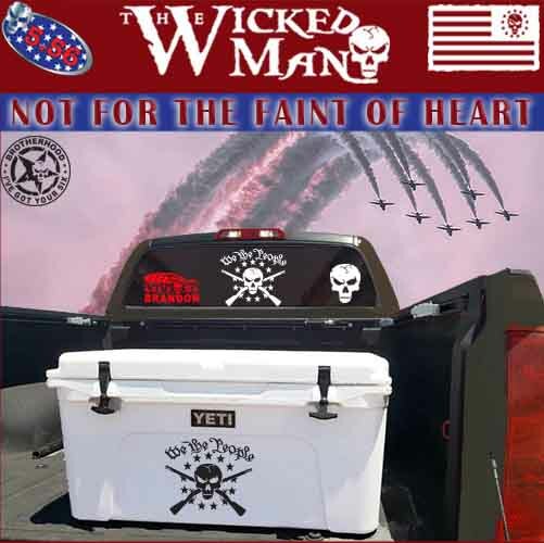 The Wicked Man – We The People USA Skull 13 Stars 2 Muskets Skull Decal Sticker