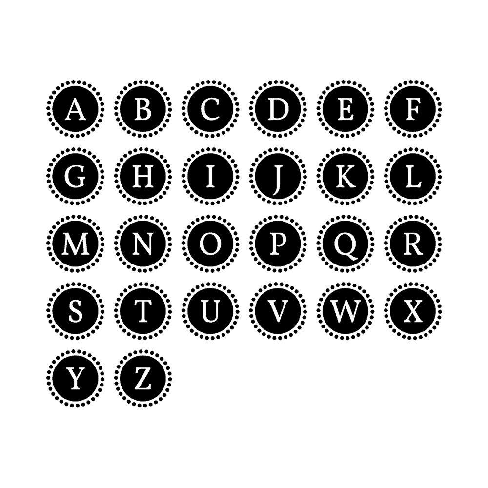 Single Letter Circle Monogram Vinyl Wall Decal Sticker