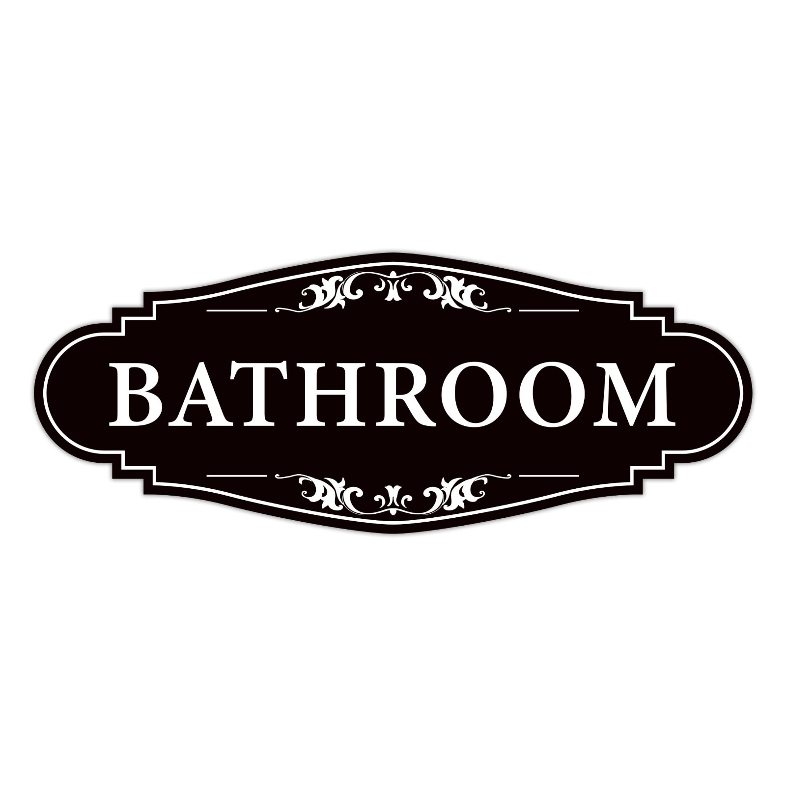 Cute Bathroom Door Sign, Waterproof Vinyl Sticker, Office Home Decor, Black