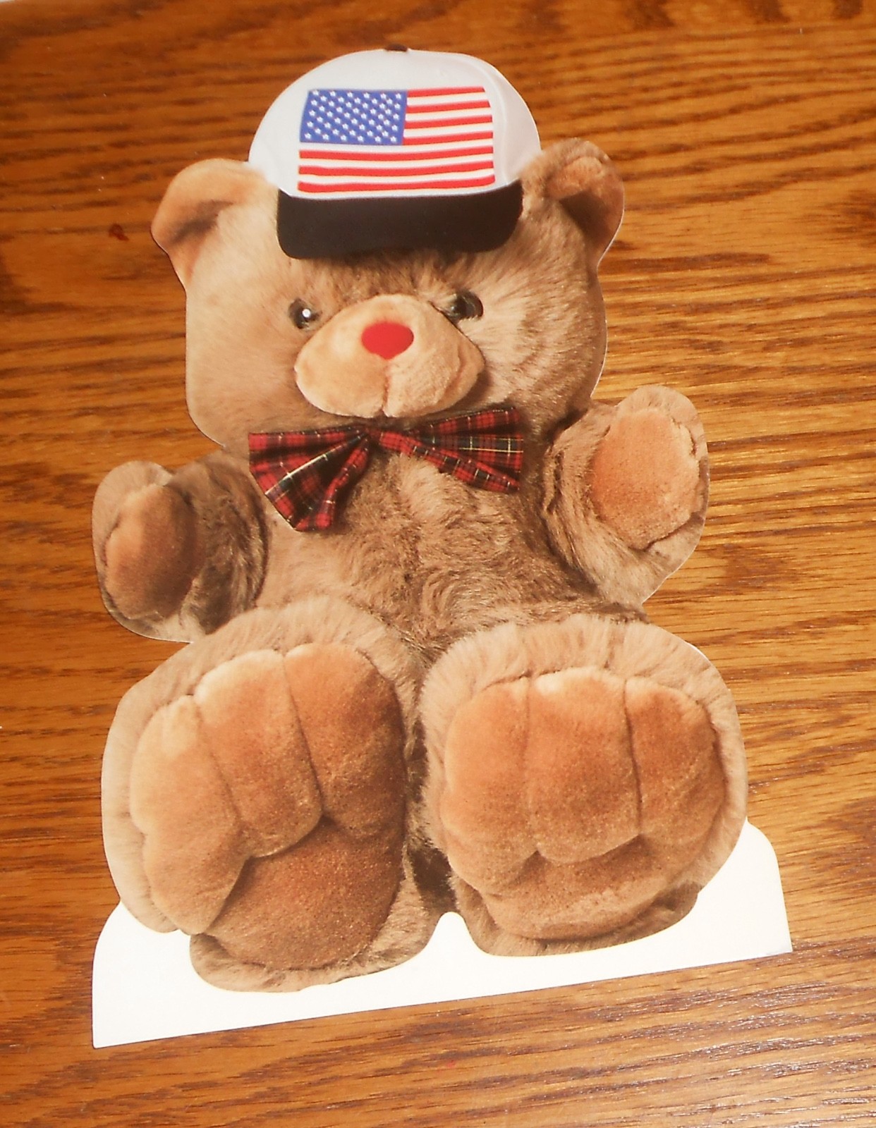 Patriotic Stuffed Bear Large Postcard 8×5